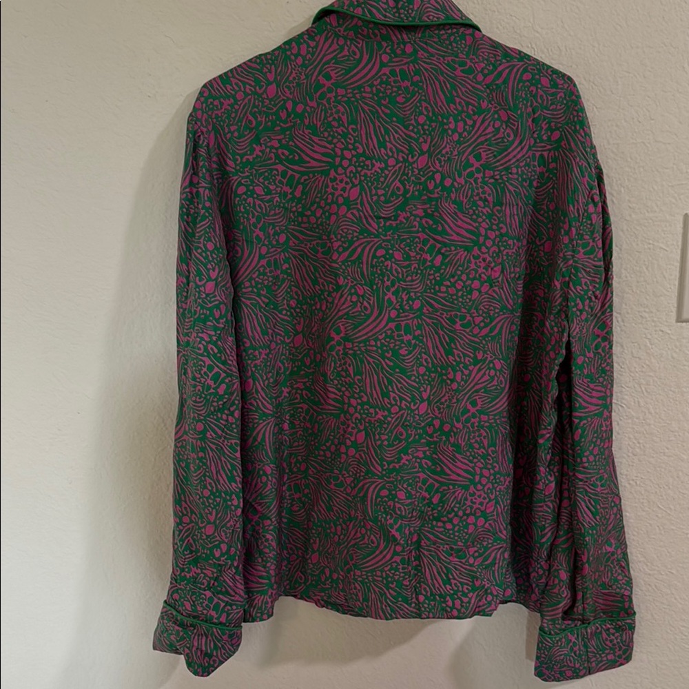 Cynthia Rowley Printed Silk Pajama Top Women’s - Picture 4 of 4